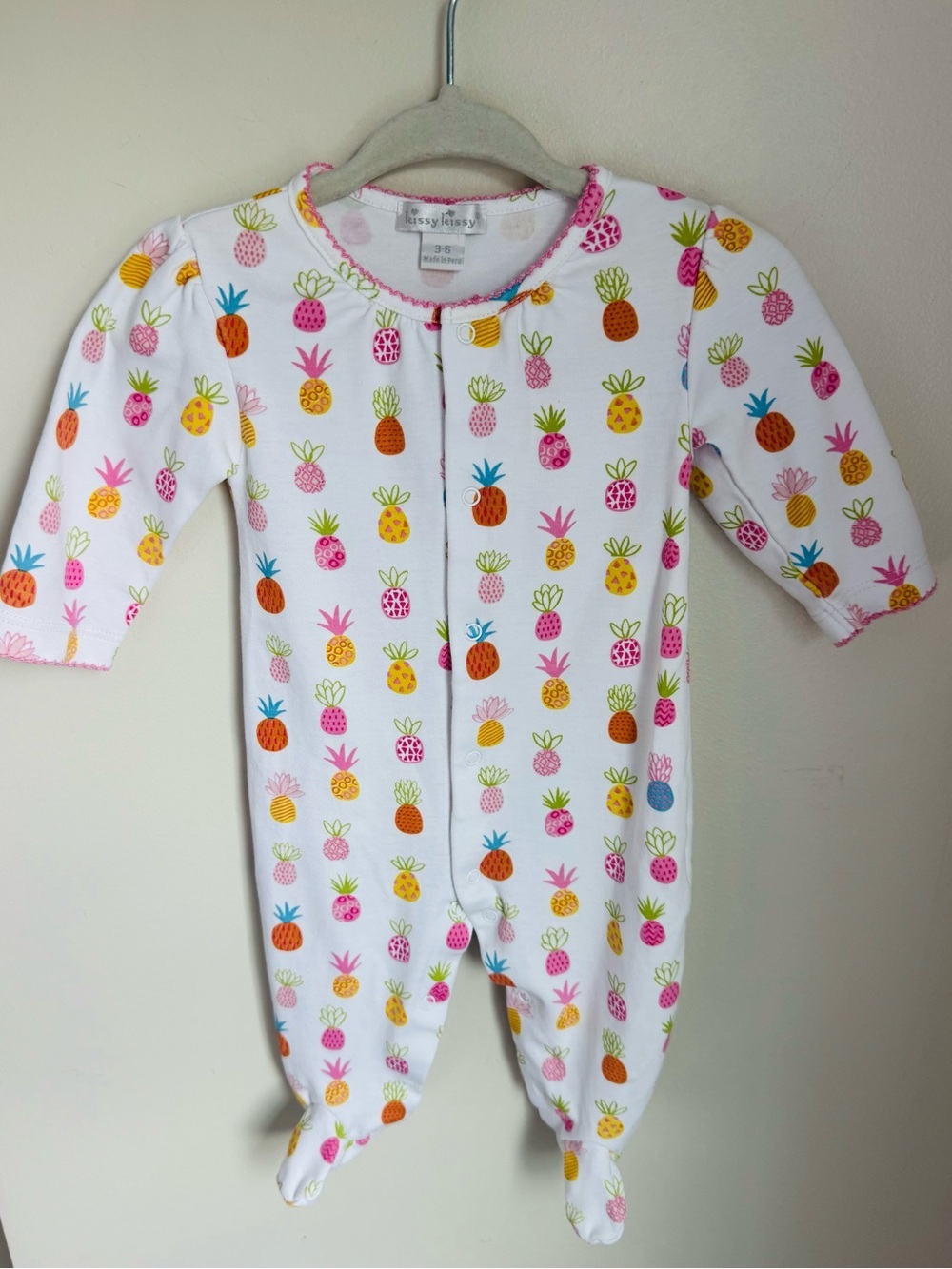 Kissy Kissy Pineapple Print Footie Size 3-6M